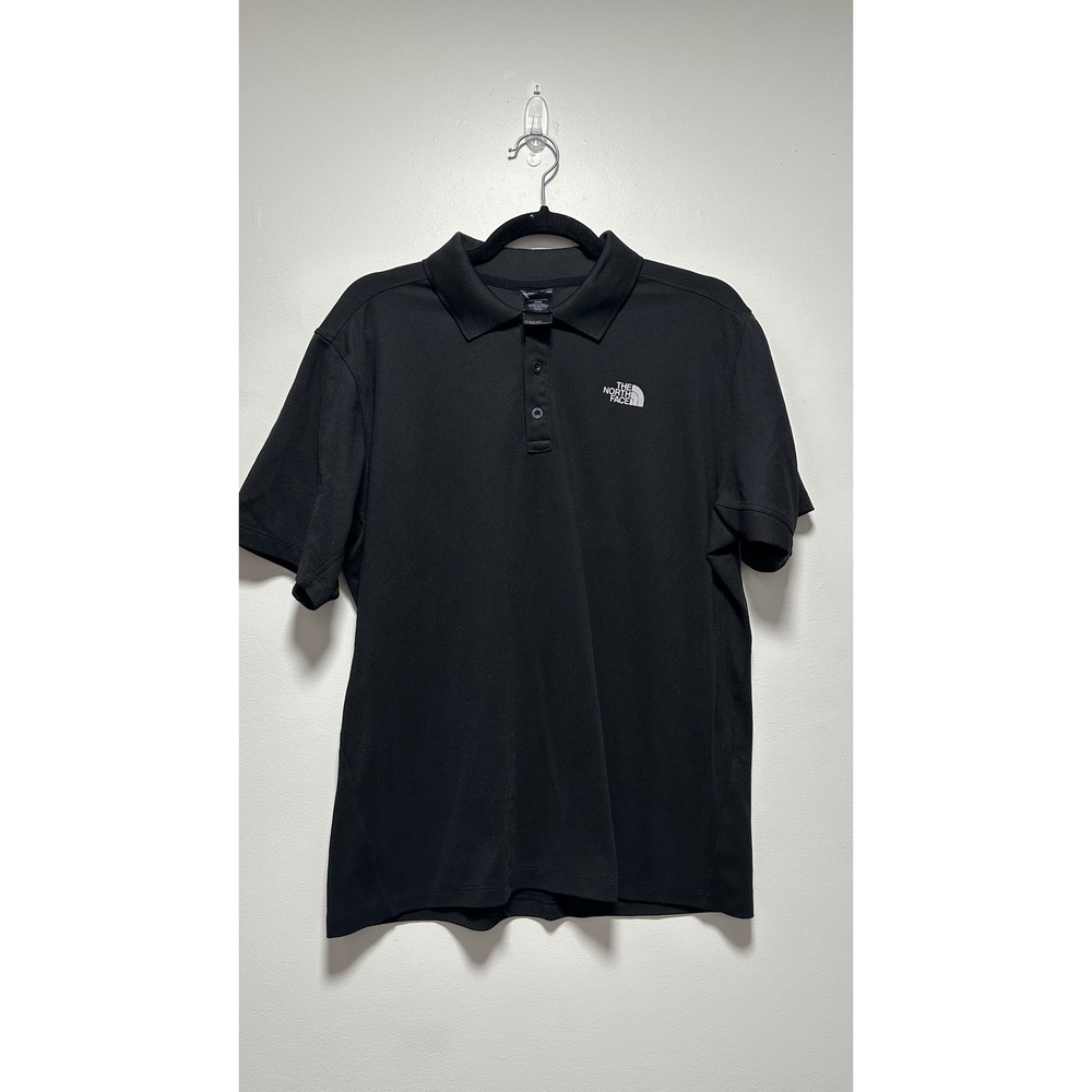 The North Face Mens Black Short Sleeve Pique Polo Shirt Size M Half Dome Logo